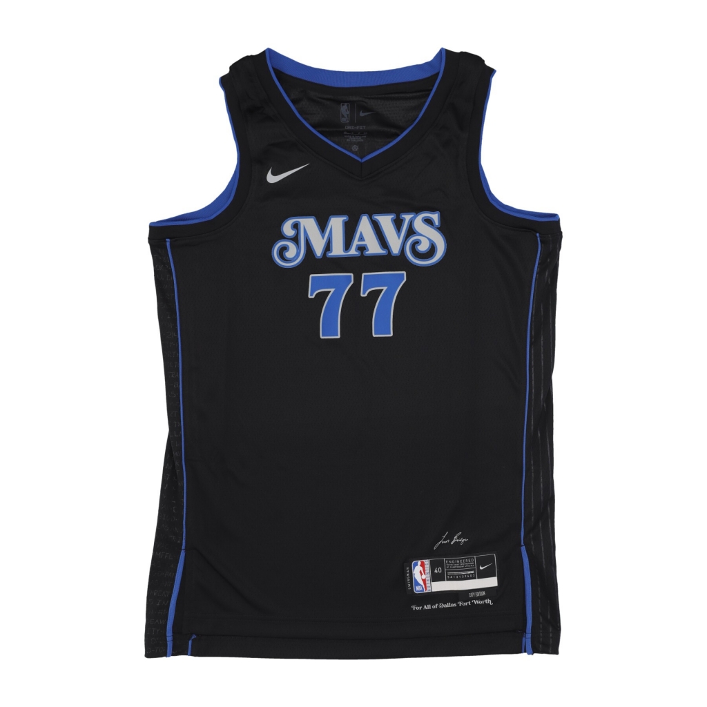 canotta basket uomo nba city edition 2023/24 swingman jersey no 77 luka doncic dalmav BLACK