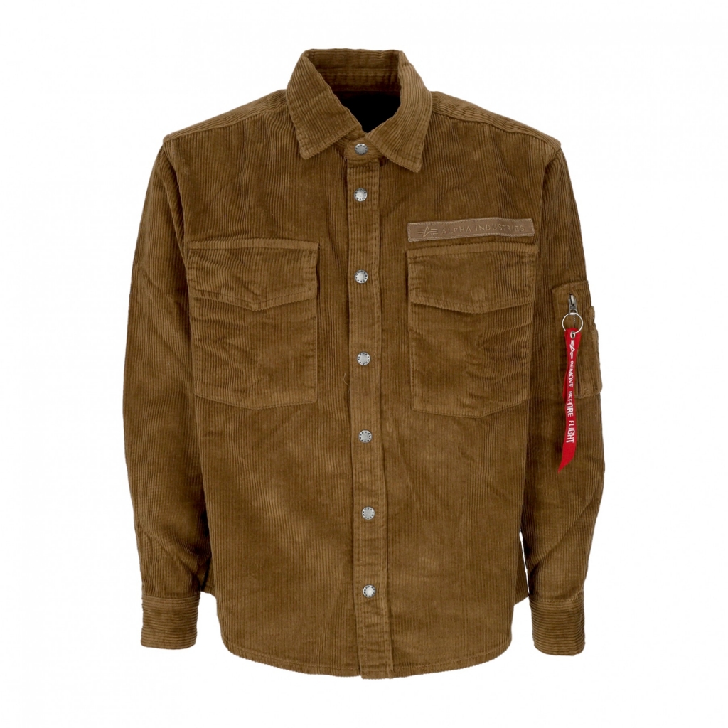 camicia manica lunga uomo cord overshirt SAND