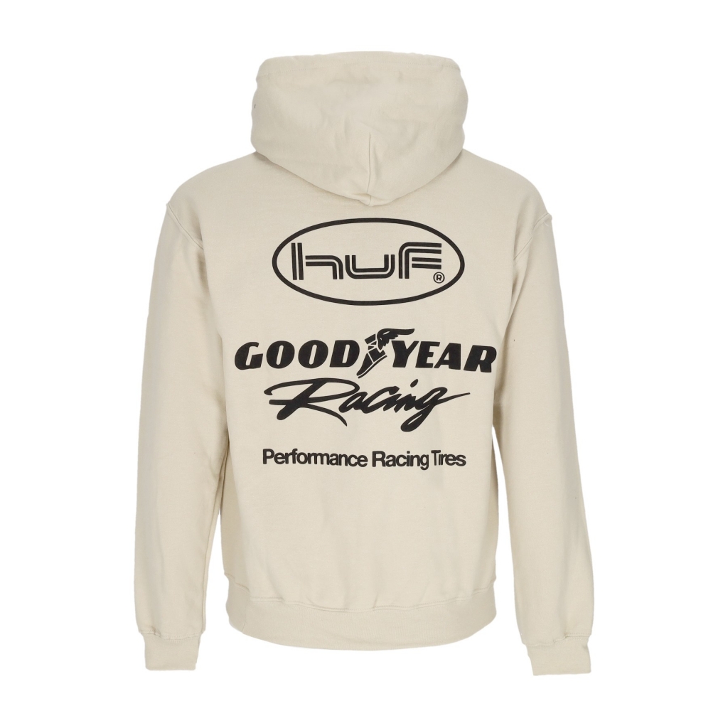 felpa cappuccio uomo final lap po hoodie x goodyear NATURAL