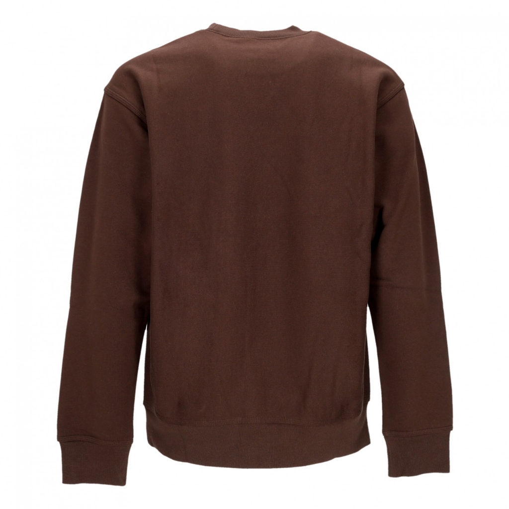 felpa girocollo uomo american script sweat TOBACCO