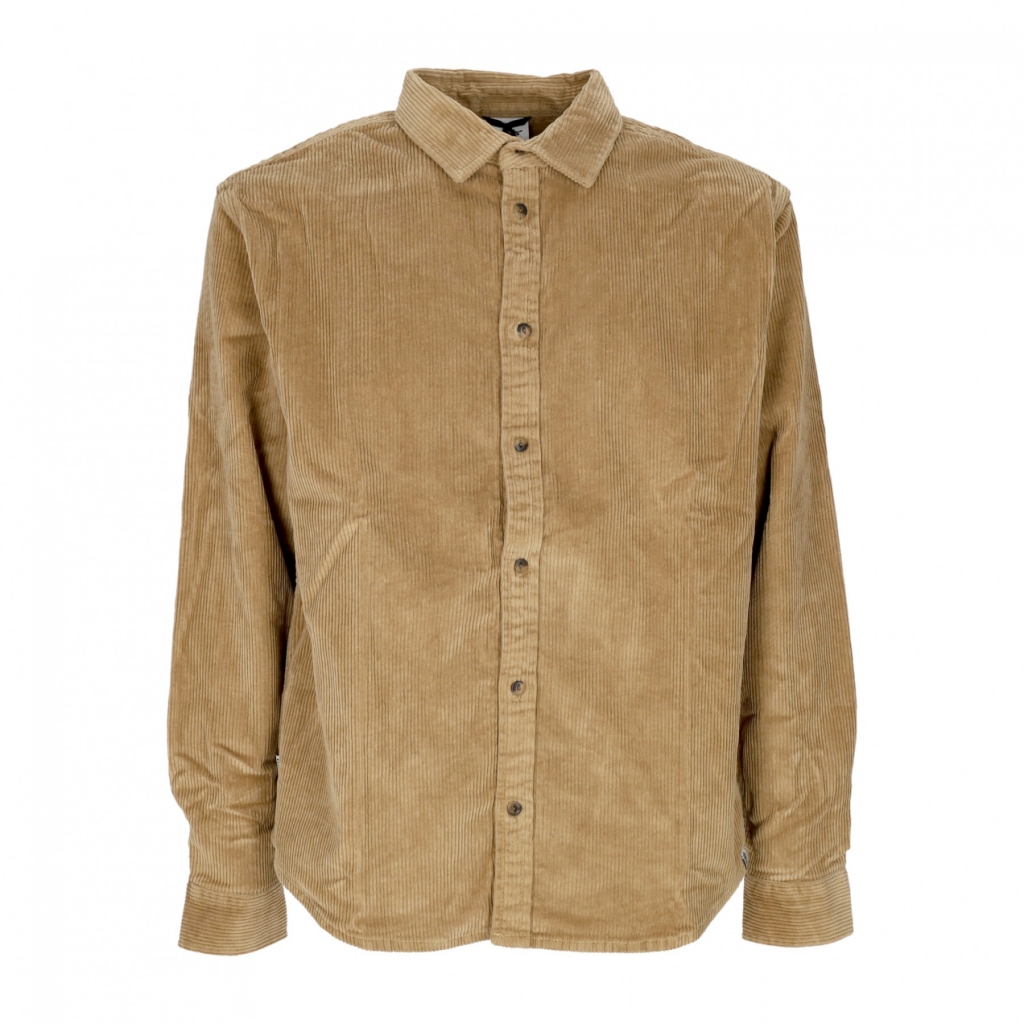 camicia manica lunga uomo tree icon cord KHAKI