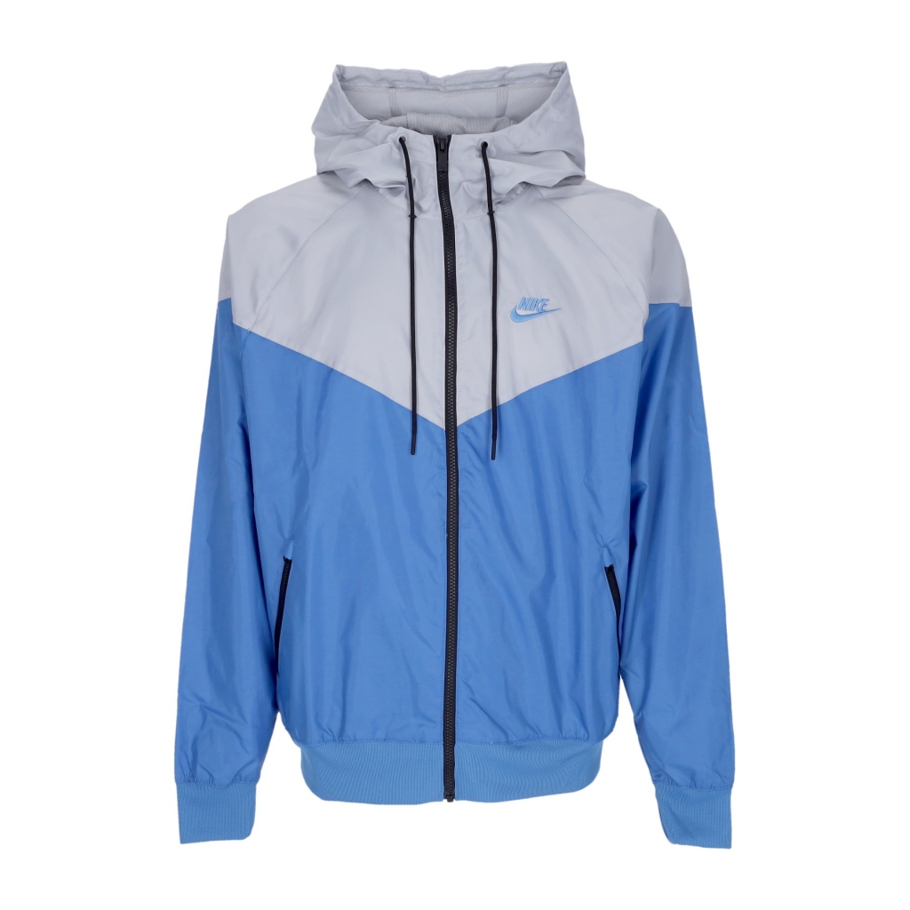 giacca a vento uomo sportswear woven lined windrunner hooded jacket STAR BLUE/WOLF GREY/STAR BLUE