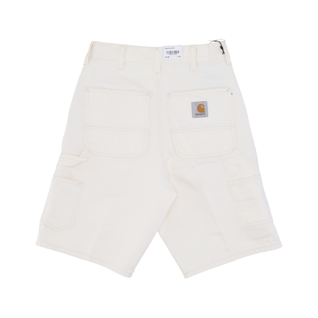 jeans corto uomo single knee short WHITE RINSED