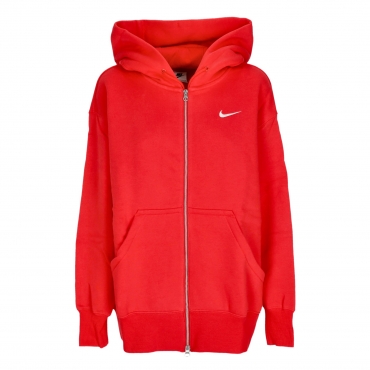 felpa cappuccio zip donna w phoenix fleece hoodie UNIVERSITY RED/SAIL