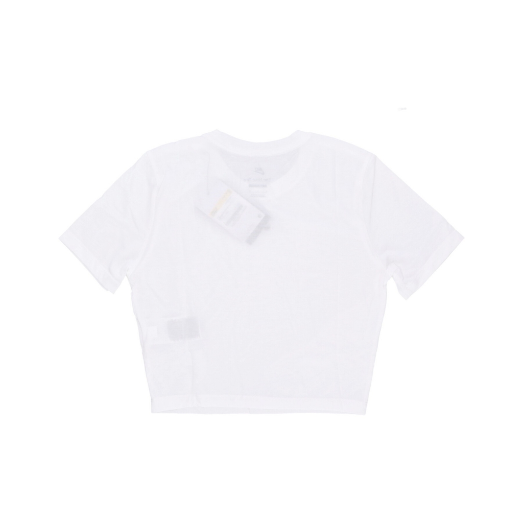 maglietta donna w sportswear essential slim-fit crop tee WHITE/WHITE/BLACK