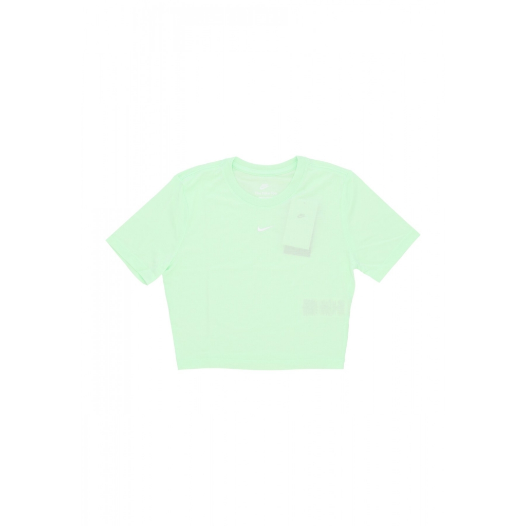 maglietta donna w sportswear essential slim-fit crop tee VAPOR GREEN/WHITE