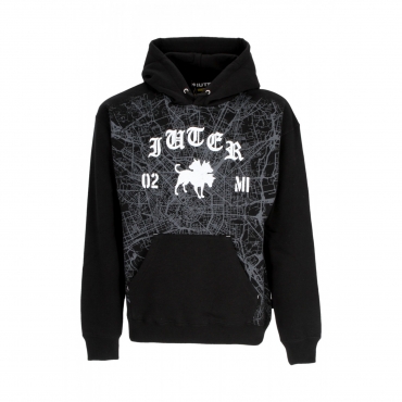 felpa cappuccio uomo milano map logo hoodie x club dogo BLACK