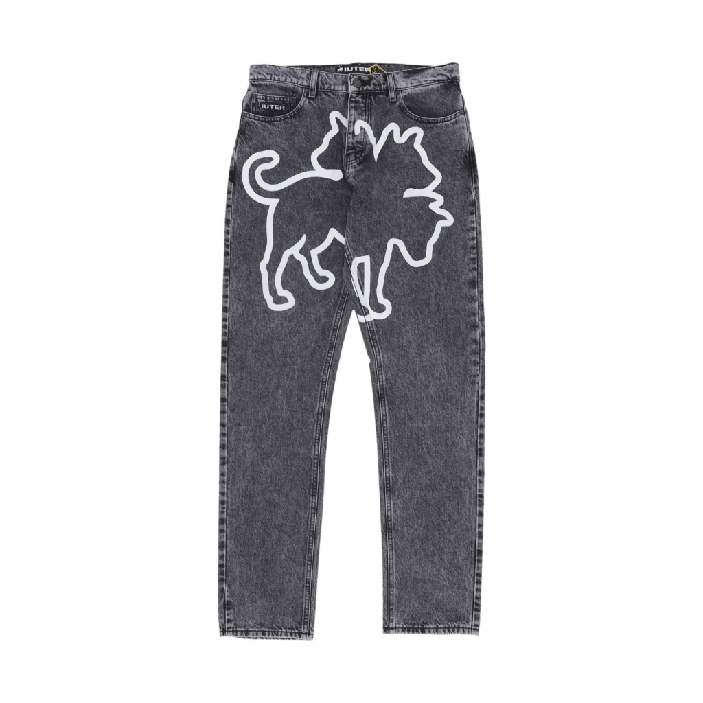 jeans uomo logo regular denim x club dogo DARK GREY