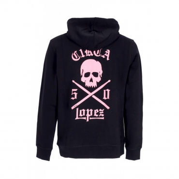 felpa cappuccio uomo lopez 50 hoodie BLACK/CANYON PINK