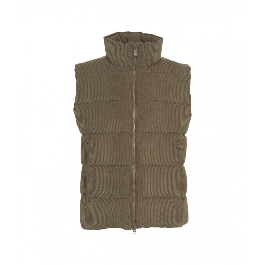 Gilet trapuntato in eco piuma oliva