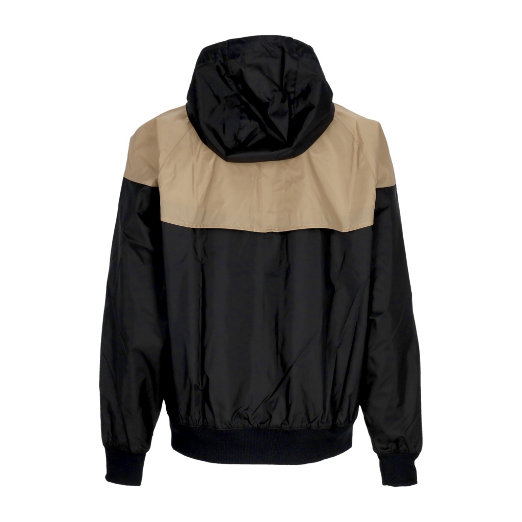 giacca a vento uomo sportswear woven lined windrunner hooded jacket BLACK/KHAKI/BLACK