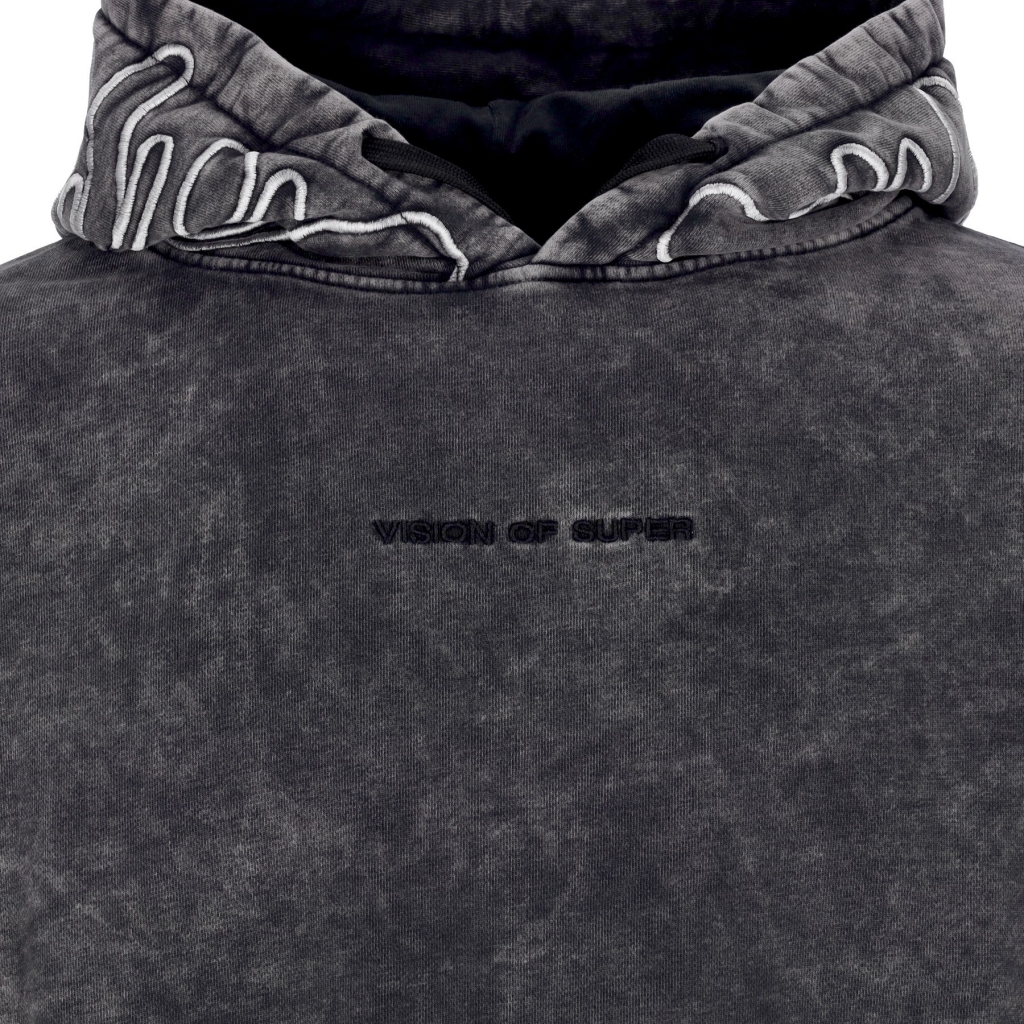 felpa cappuccio uomo emroidered flames hoodie GREY