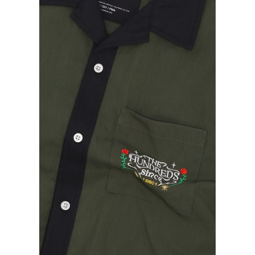 camicia manica corta uomo giles woven MILITARY GREEN