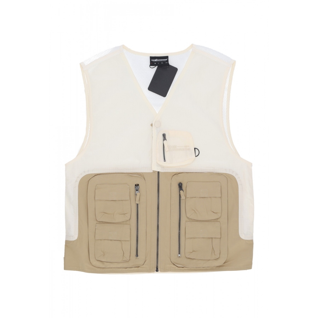 smanicato uomo battalia vest OFF WHITE