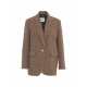 Blazer monopetto in misto lana marrone