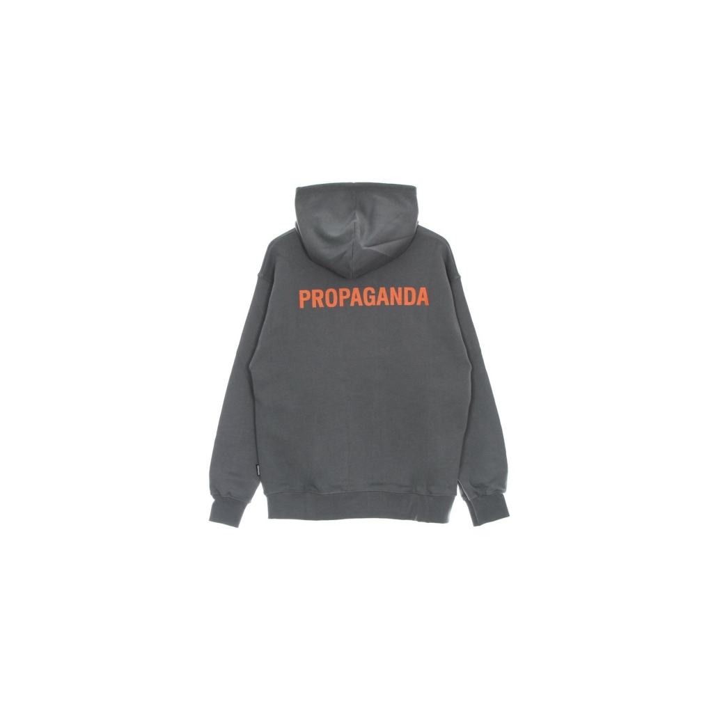 felpa leggera cappuccio uomo logo orange hoodie GREY/ORANGE