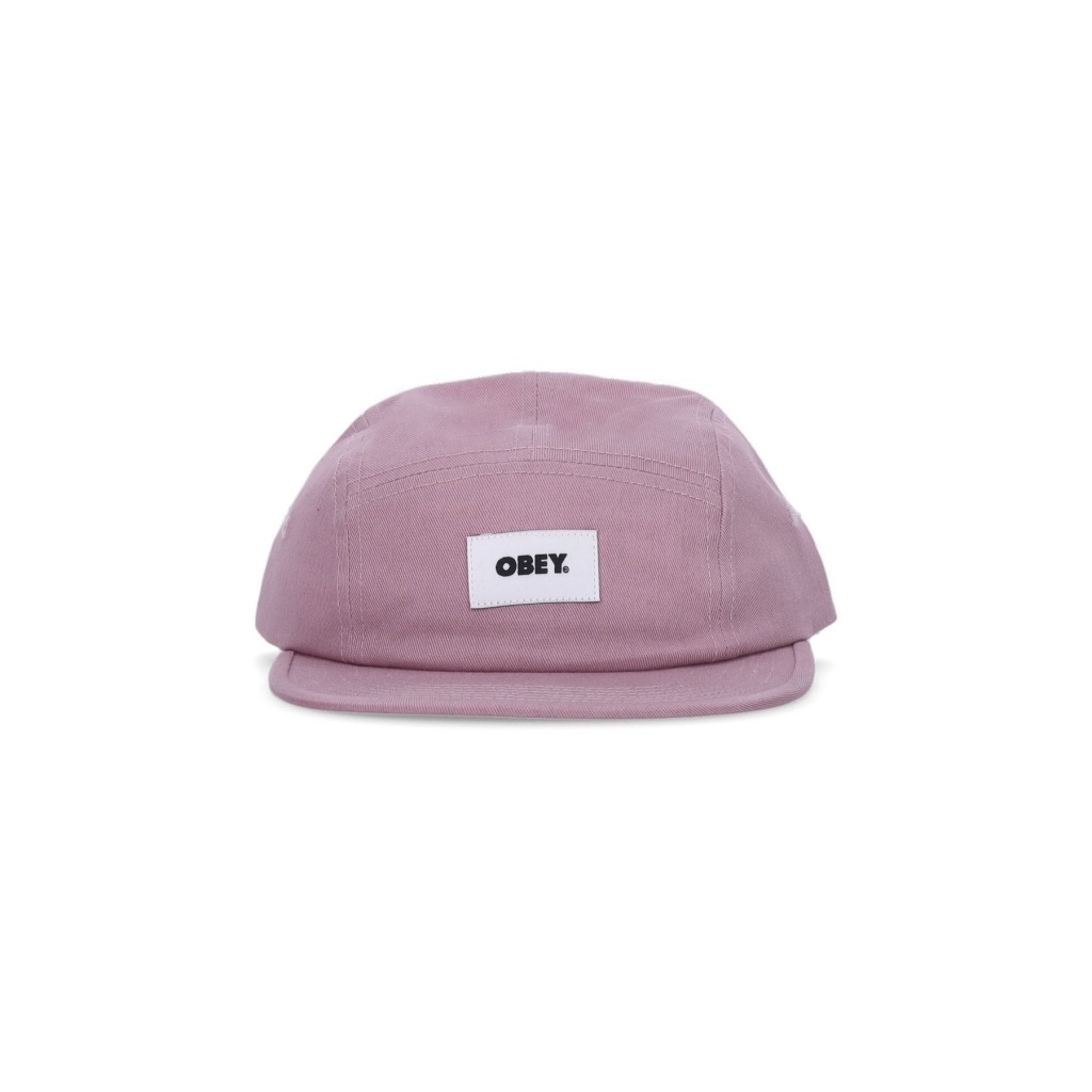 cappellino visiera piatta uomo bold label organic 5 panel hat LILAC CHALK