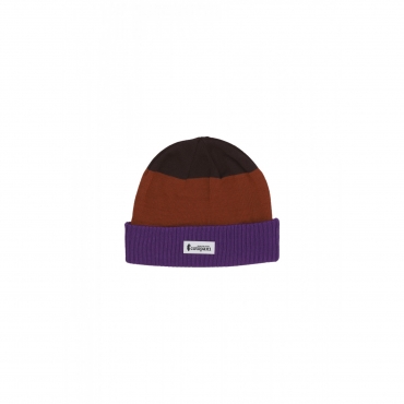 cappello uomo alto beanie BLACK/VIOLET/RUSTY