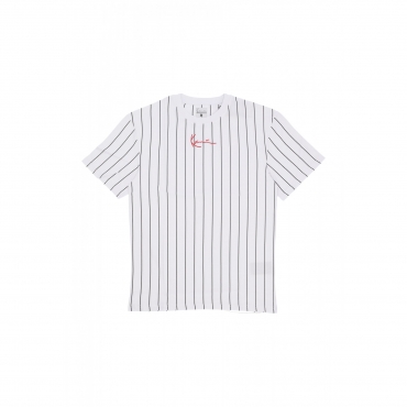 maglietta uomo small signature pinstripe tee WHITE/BLACK