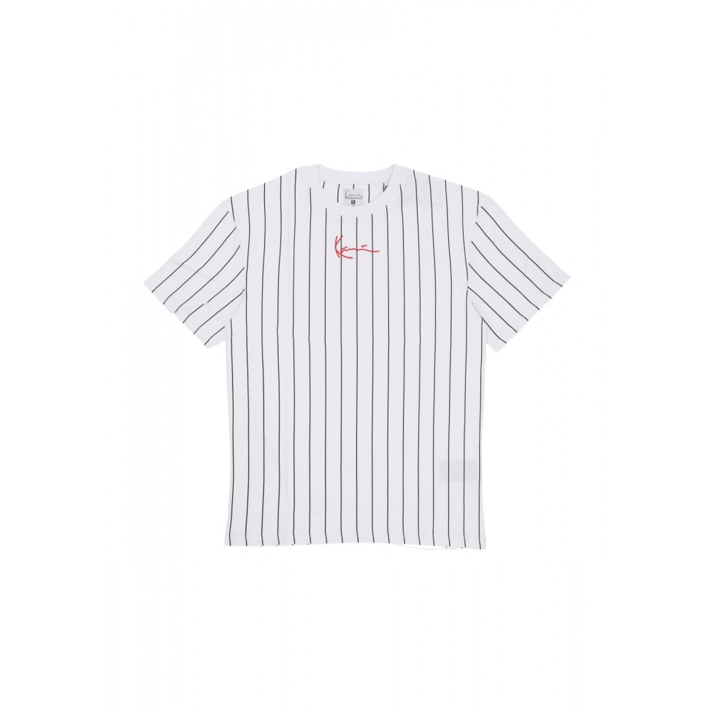 maglietta uomo small signature pinstripe tee WHITE/BLACK