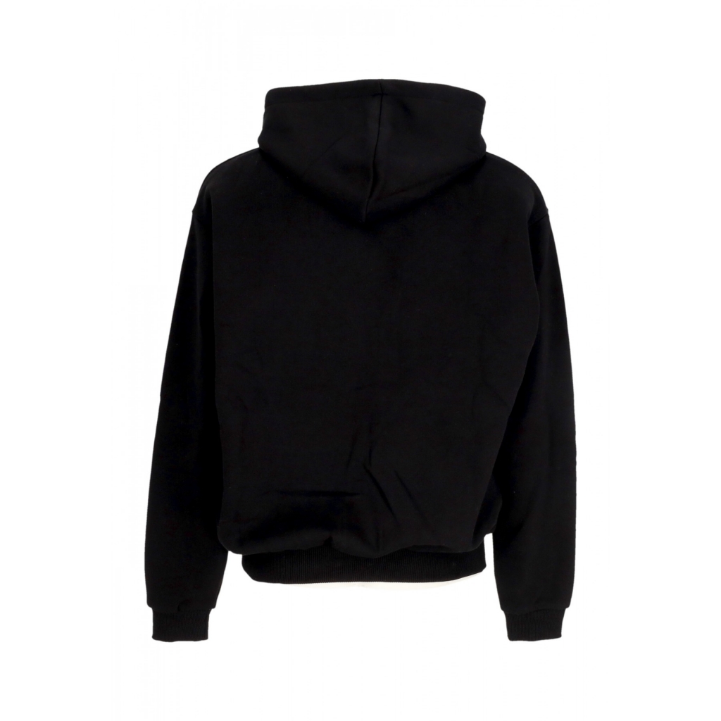 felpa cappuccio zip uomo chest signature essential os zip hoodie BLACK