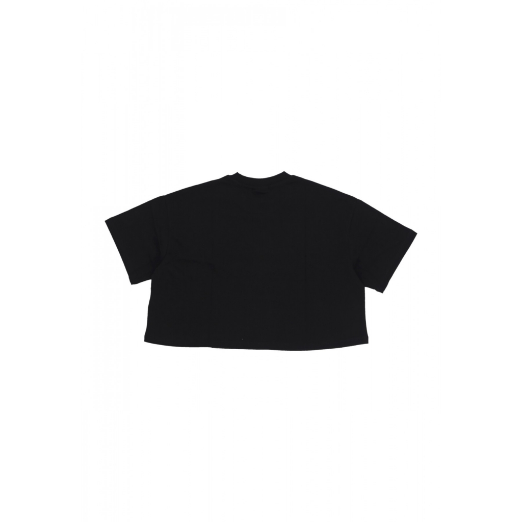 maglietta corta donna w small signature essential crop tee BLACK