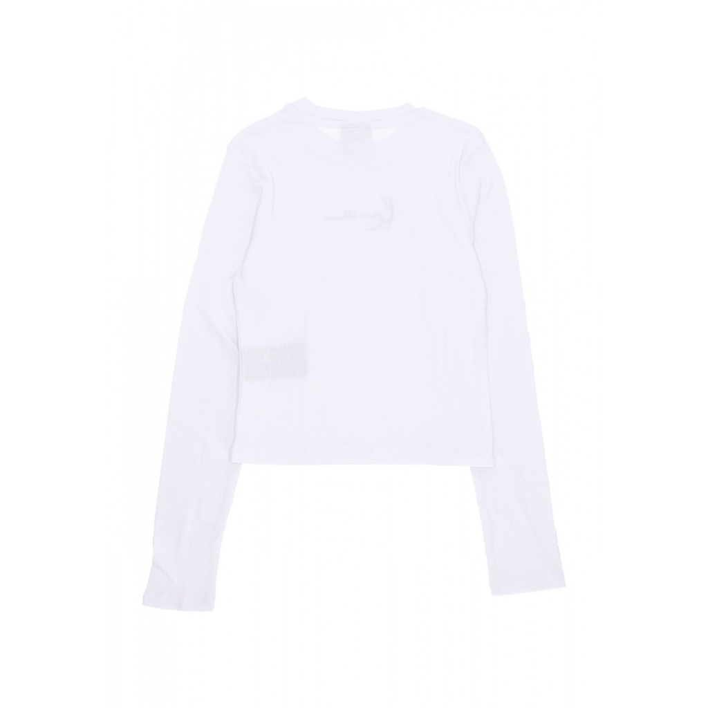 maglietta manica lunga donna w small signature short l/s rib WHITE