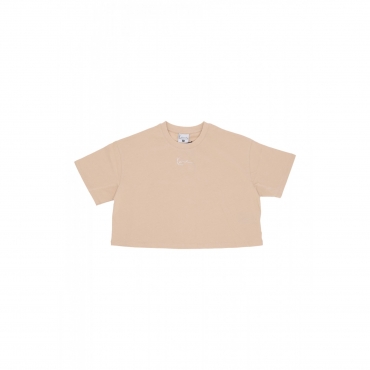 maglietta corta donna w small signature essential crop tee SAND