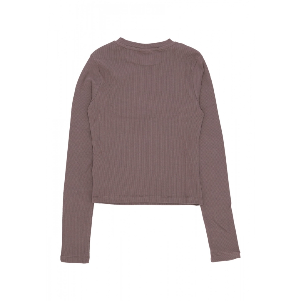 maglietta manica lunga donna w small signature short l/s rib TAUPE