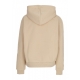 felpa cappuccio zip donna w chest signature essential zip hoodie SAND