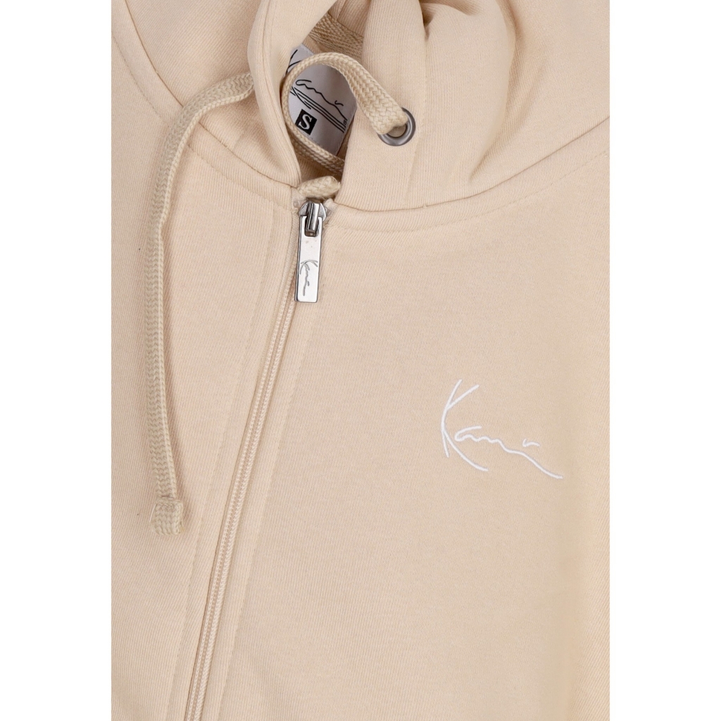 felpa cappuccio zip donna w chest signature essential zip hoodie SAND