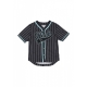 casacca bottoni uomo star logo pinstripe baseball shirt BLACK/LIGHT BLUE