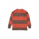 polo manica lunga uomo og sport rugby shirt DARK BROWN/RED