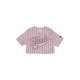 casacca bottoni donna w og star logo crop pinstripe baseball shirt ROSE/BLACK