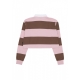 polo corta manica lunga donna w woven signature crop striped rugby l/s ROSE/TAUPE/WHITE