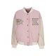 giubbotto college donna w retro patch star logo os college jacket ROSE/LIGHT SAND