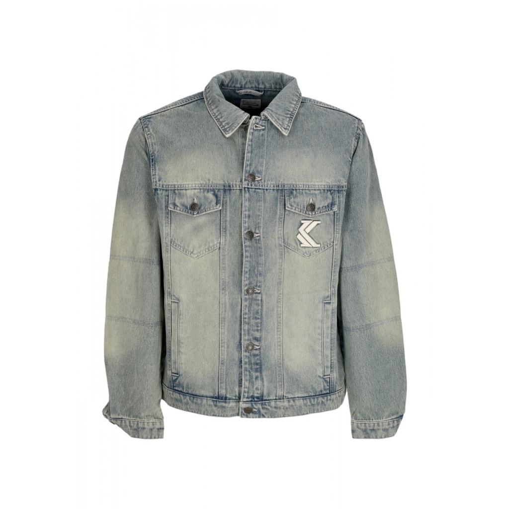 giubbotto jeans uomo og os padded denim jacket BLUE SAND