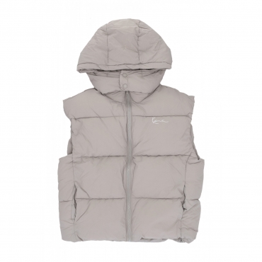 piumino smanicato uomo small signature puffer vest LIGHT GREY