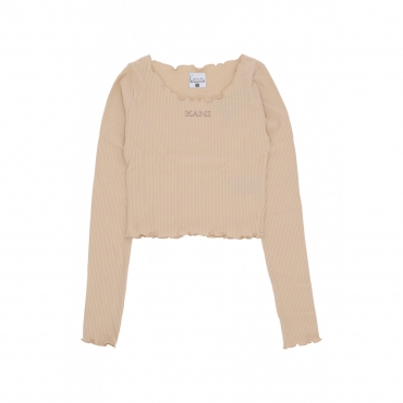 maglietta manica lunga donna w retro short rib l/s SAND