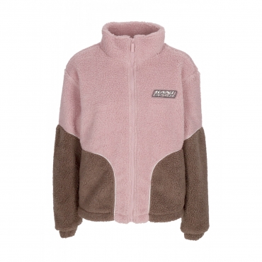 orsetto donna w sport patch teddy block trackjacket ROSE/TAUPE