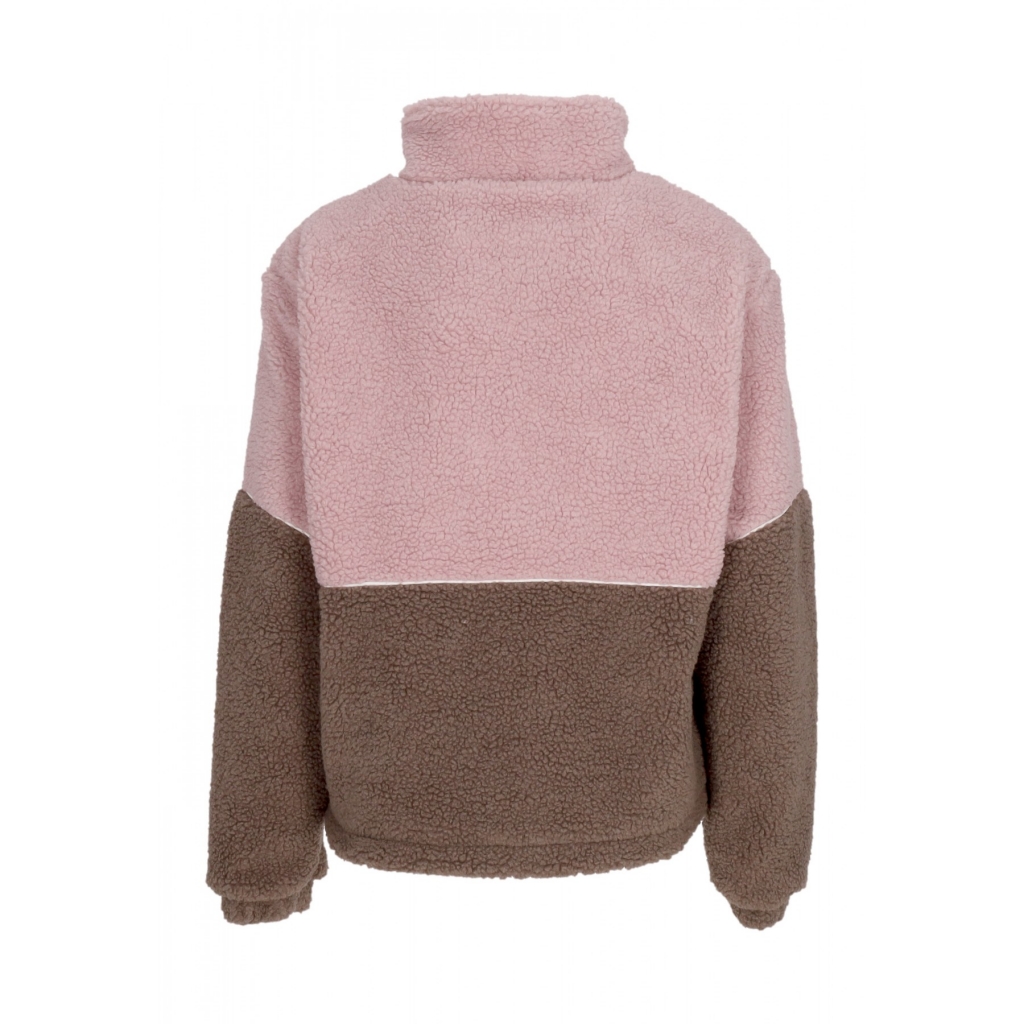 orsetto donna w sport patch teddy block trackjacket ROSE/TAUPE