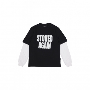 maglietta manica lunga uomo stoned again t age l/s tee BLACK/WHITE