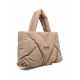 Borsa a spalla in velluto a coste beige