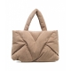 Borsa a spalla in velluto a coste beige