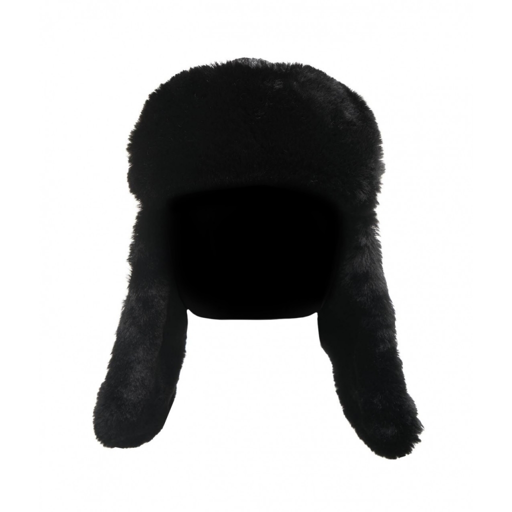 Berretto Ushanka in misto lana nero