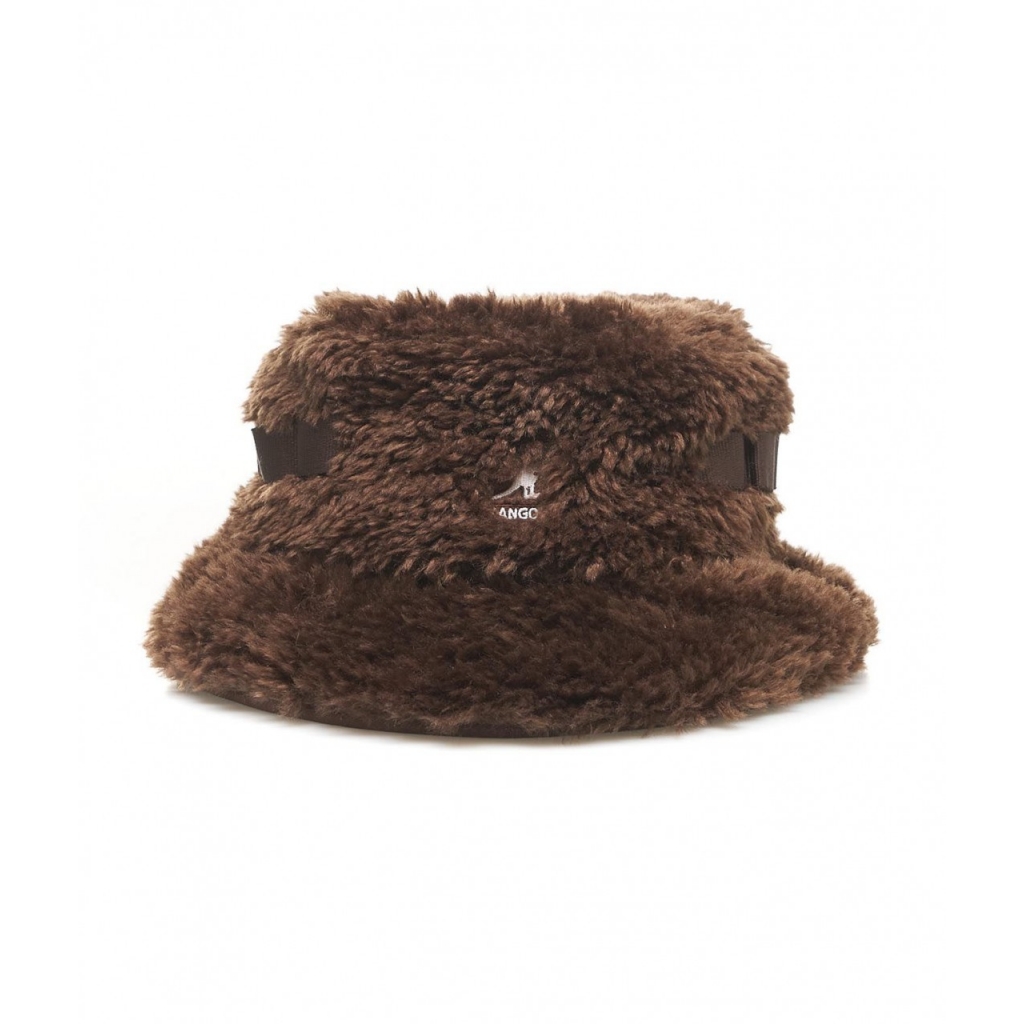 Bucket hat in pelliccia eco marrone