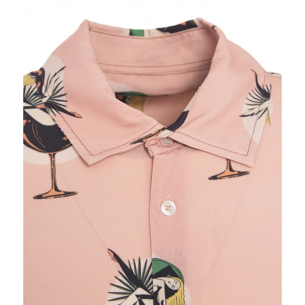 Camicia con stampa rosa chiaro