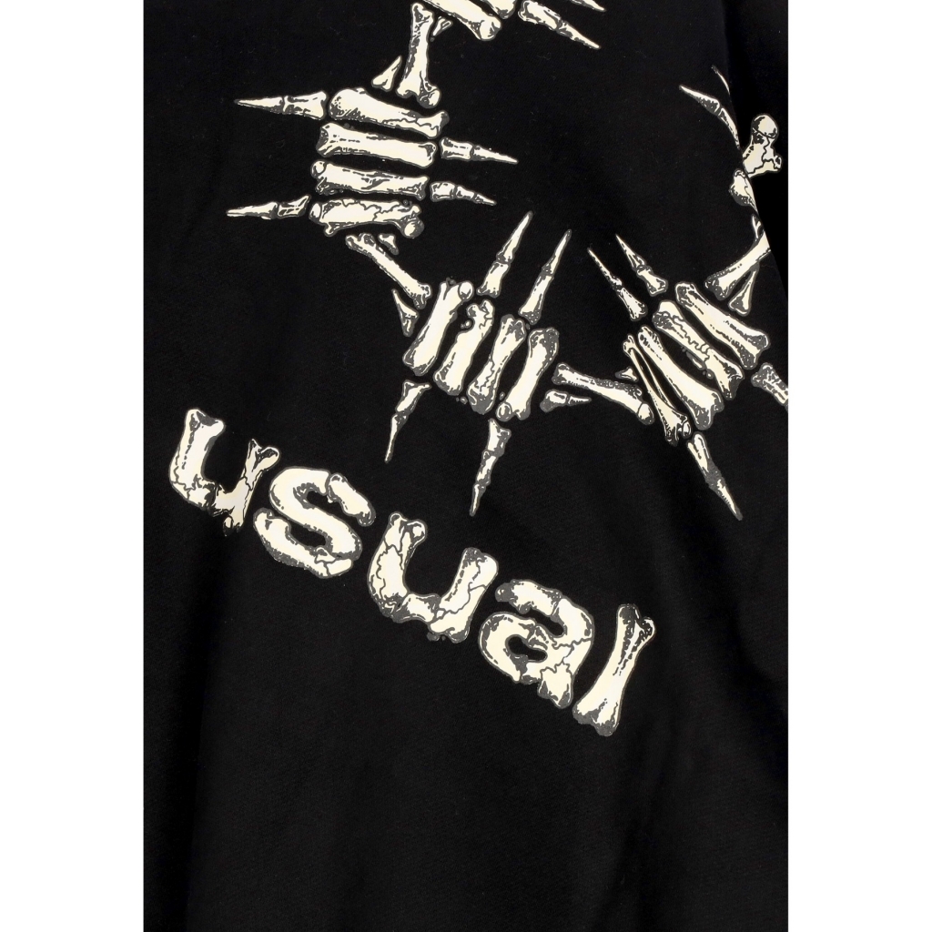 felpa cappuccio uomo bones hoodie BLACK