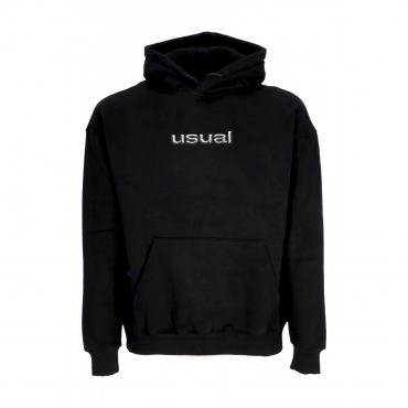 felpa cappuccio uomo metal hoodie BLACK