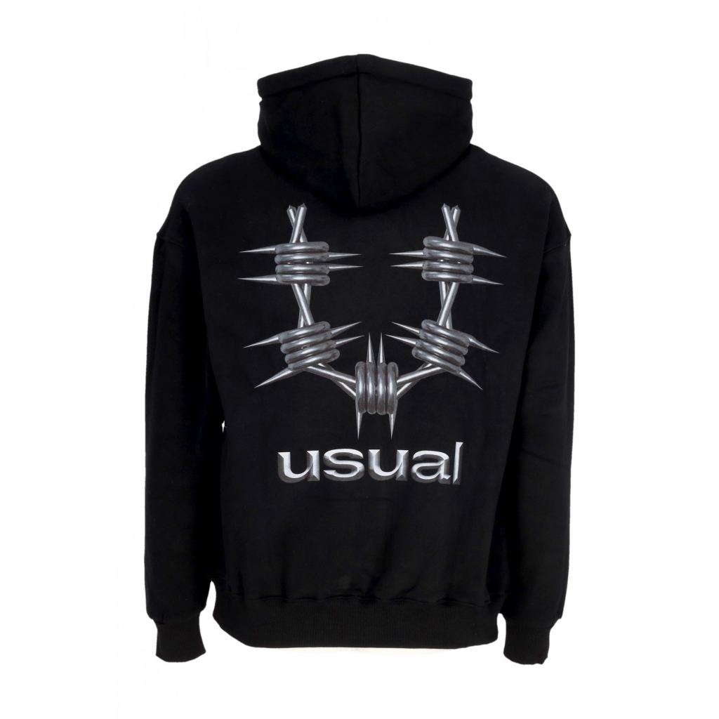 felpa cappuccio uomo metal hoodie BLACK